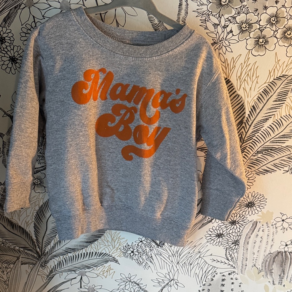 Gray 'Mama's Boy' Kids Sweatshirt